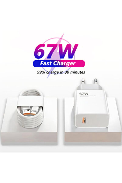 Choice شاحن أوروبي وشاحن USB سريع بطول 1.5 متر، 6 أمبير، 67 واط، متوافق مع هو...