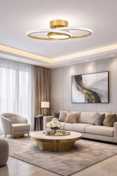 Turanconcept Elsa Modern Tasarım Enerji Tasarruflu Led Avize Beyaz Işık Salon...