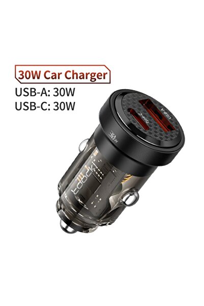 choice2 toocki 30W 1C 1A Black Toki 45W USB Car Charger Type C Fast Charging ...