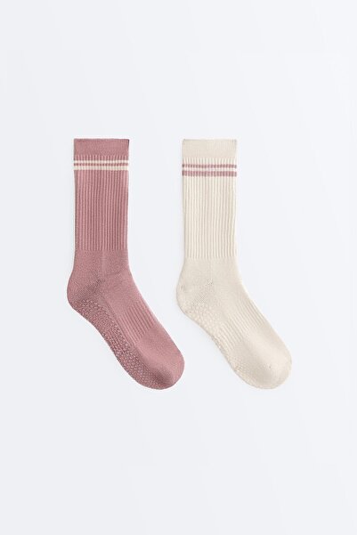 Oysho 2'li classic yoga ve pilates pamuklu çorap