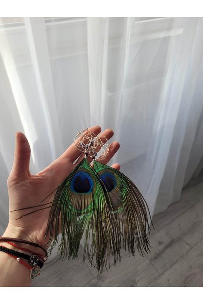 Handmade Minis Boutique Cercei Dreamcatcher handmade paun