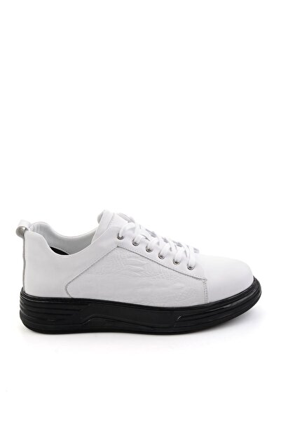 Bambi Чоловічі кросівки з натуральної шкіри білого кольору з принтом E0108021...