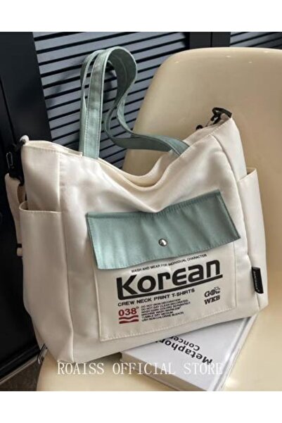 Arabest Large Capacity Shoulder Bag Durable Macaron Color Scheme Smooth Zippe...