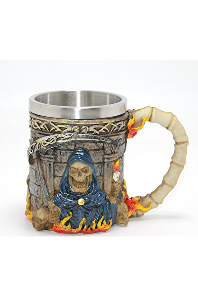 CT STONES Grim Reaper Azrail Embossed 3D Design Steel Mug Cup