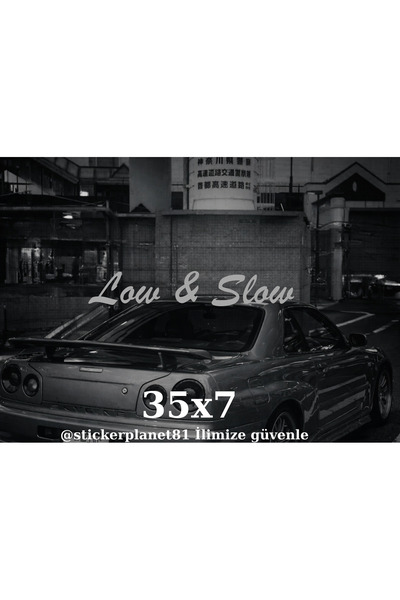 AlpiLeo Low & Slow Car Window Sticker 35X7 cm Vehicle Lettering Modified Tuni...