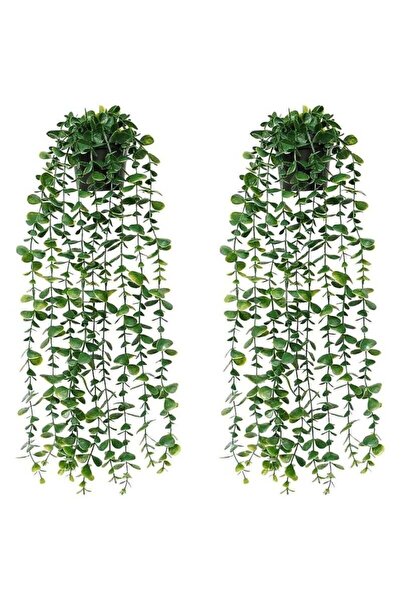 Arabest 2 Pcs Artificial Eucalyptus Vine Hanging Plants,Outdoor Fake Potted P...