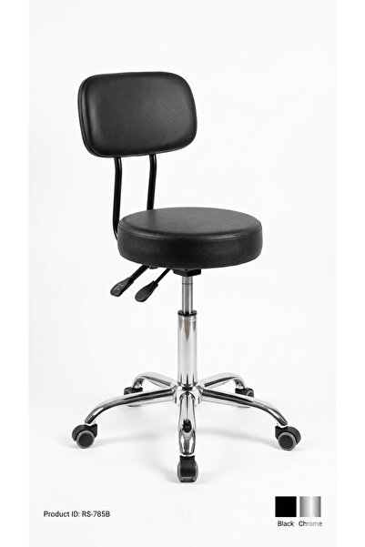 Generic Chair Round Shape Rotatable 360° Salon Chair Rolling Stool With Backr...