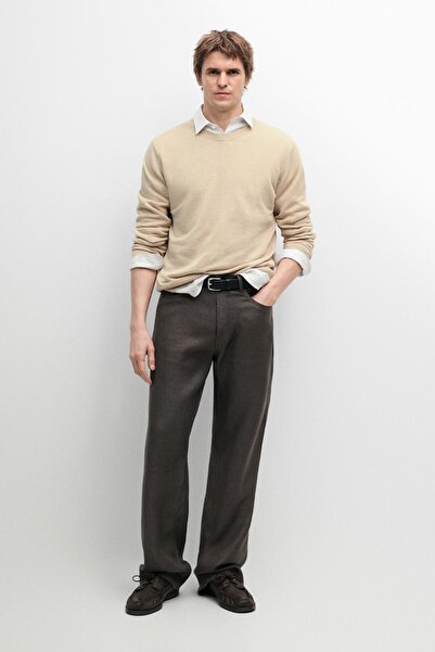 Massimo Dutti Denim görünümlü geniş paça pantolon