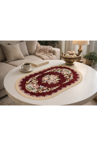 Yeshome Collection Royal Bouquet Goblen 40X60 Oval Coffee Table Cover Fiskos ...