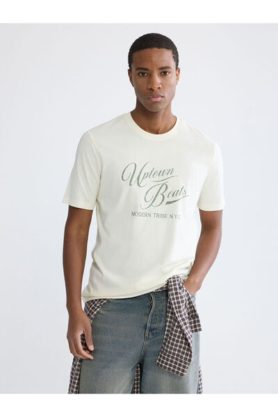 LC Waikiki Peak New Season Crew Neck Nyc Printed Combed Cotton Men's T-Shirt
