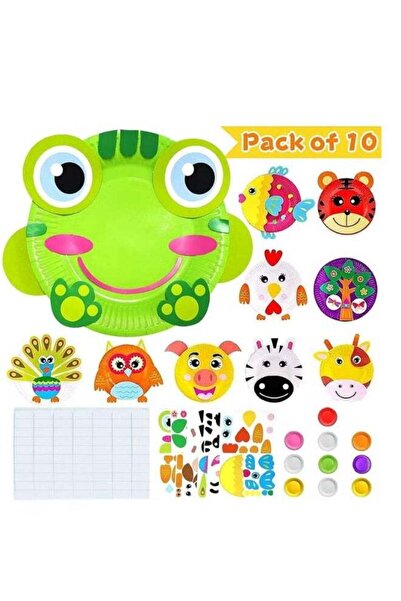 Arabest Crafts Animal Paper Plate Art Kit,for Children Birthday Holiday Gifts