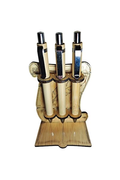 OEM Wooden Pen Holder with Included Pens