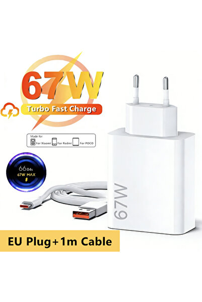 Choice1 EU Plug - 1m Cable 67W Turbo EU Fast USB Charger For 12 13 14 15 17 P...