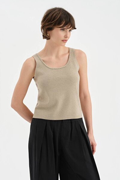 tw3 Γυναικεία πλεκτά είδη μόδας, αμάνικη μπλούζα σχεδιαστικής αισθητικής