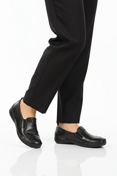 AYAKMOD Pantofi casual de damă Premium Black piele naturală ergonomic 44404 Z