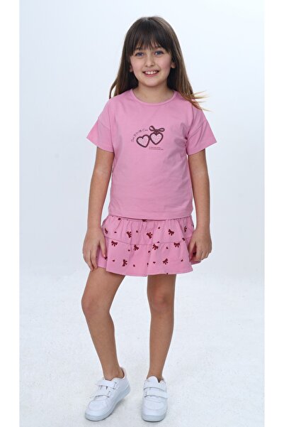 Toontoy Girl's 2-Piece Garni Printed Shorts and Skirt Set