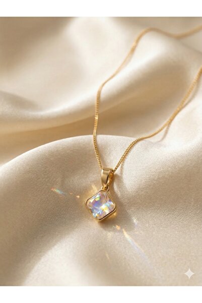 ESRADA 3S Quartz Look Gold Steel Necklace