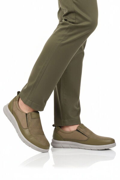 AYAKMOD Premium Khaki Genuine Leather Anatomical Men's Casual Shoes 3704 m