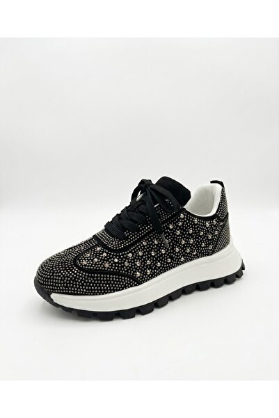 Suvra Women's Stone Detailed Sneakers Thick Sole Daily Comfortable Sports Shoes