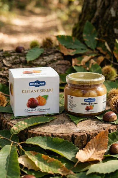 kibarzade kestane şekeri Chestnut Sugar - Jar with Syrup - 500 Gr