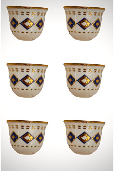 DUKKANI ISTANBUL طقم فناجين قهوة من البورسلين جاوا لـ 6 أشخاص، طقم فناجين باك...