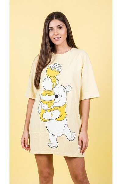 levanapajamas Women's long nightgown with a "Winnie the Pooh" design - light ...