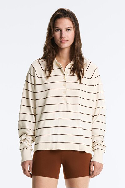 Oysho Çizgili uzun kollu polo