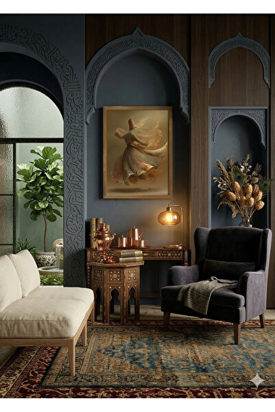 nuvim Mevlana Semazen Tablo – 3 mm Ahşap UV Baskı Dekoratif İslami Duvar Tabl...