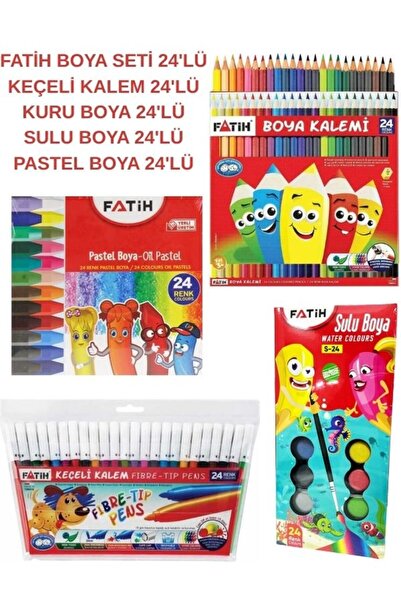 Fatih 24'LÜ BOYA SETİ 24X4-KEÇELİ KALEM 24'LÜ-KURU BOYA 24'LÜ-PASTEL BOYA 24'...