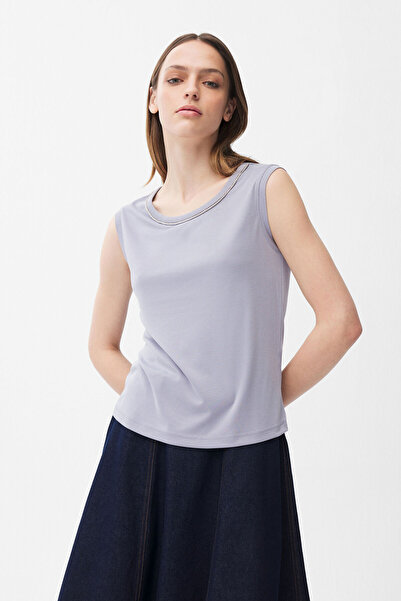 adL Taş Detaylı Kolsuz Bluz