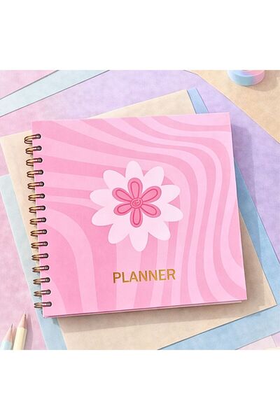 Lizy Spiral Bound Timeless Planner - 19X19Cm - Motivation and Sticker Sheets