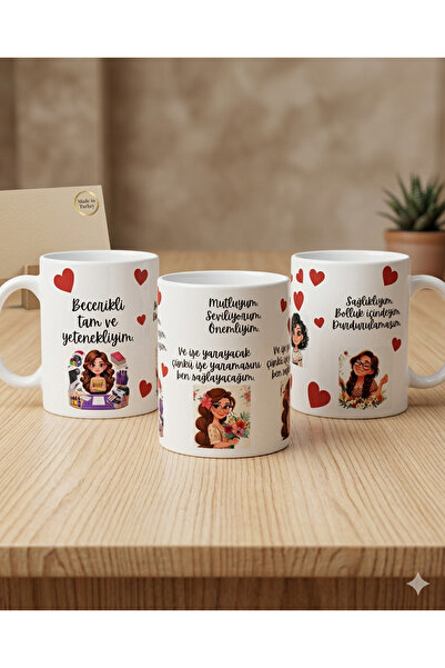 IŞILAY PROMOSYON Motivation Series Affirmation Printed 11 oz Porcelain Mug - ...