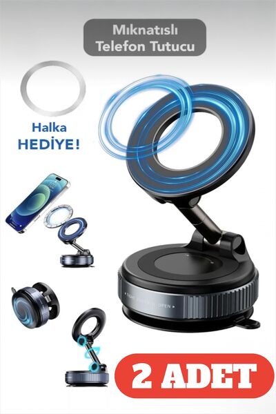 Bayev 2 Adet Vakumlu Araç İçi Telefon Tutucu - 360 Dönebilen Ayarlanabilir Mı...