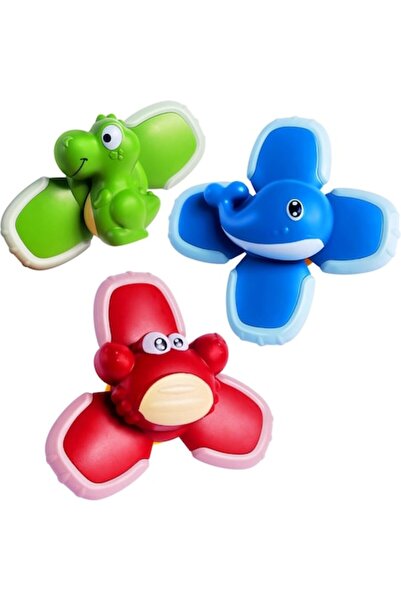 DELPI Set de 3 jucării de baie pentru copii, dinozaur spinner, crab și balenă