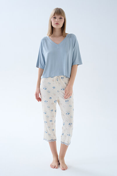 Hays Kadın Viskoz Kısa Kollu Kapri Pijama Takımı
