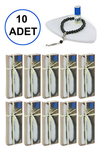 ihvan online 10 Piece Essence Prayer Beads and Prayer Cap Set for Men Hajj Um...