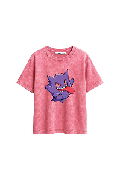 Bak Moda Tricou pentru femei Naughty Spirit cu imprimeu Relaxed Fit, roz spăl...