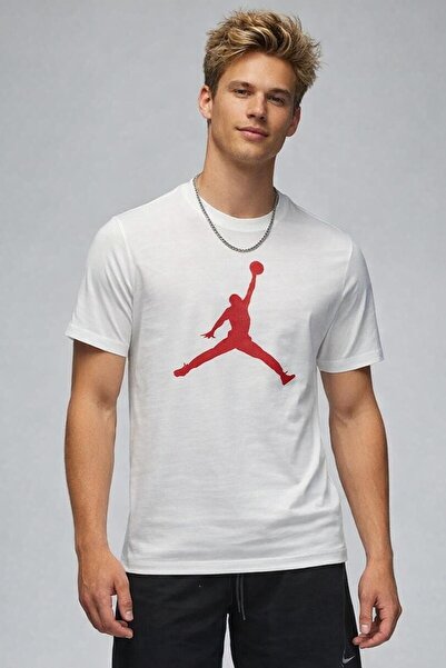 Nike Ανδρικό κοντομάνικο μπλουζάκι Air Jordan Jumpan με γραφικό σχέδιο, λευκό...