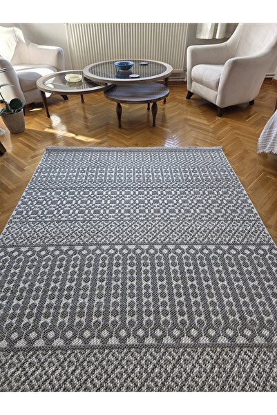 ANUTYA HOME Enjoy 0223 Krem Gri İskandinav Sisal Bukle Yumuşak Özel Ölçü Salo...