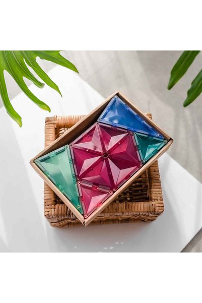 Connetix Set de construcție magnetic, Pastel Geometry Pack , Tiles, 40 piese, 3 ani+