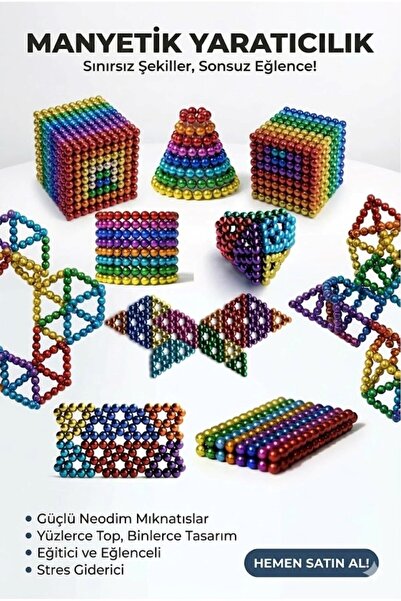 sylar 216 Parça 5mm Manyetik Top Seti | Sihirli Mıknatıslı Küp Yapı Oyuncak |...