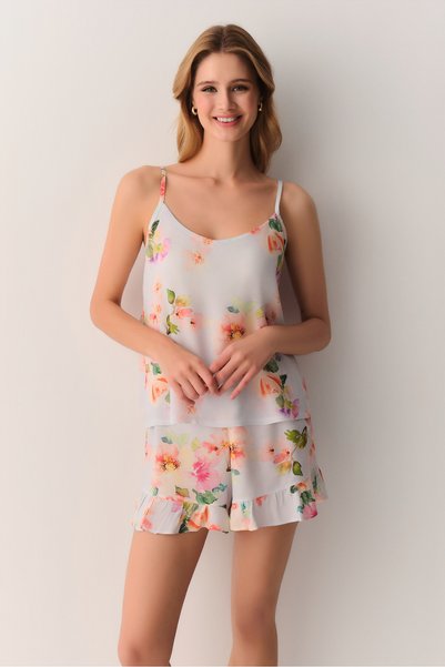 SUWEN Flora Atlet Şort Pijama Takımı