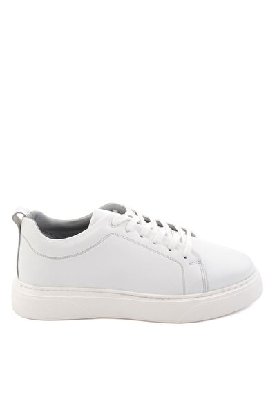Bambi Beyaz Hakiki Deri Erkek Sneaker E01082102043