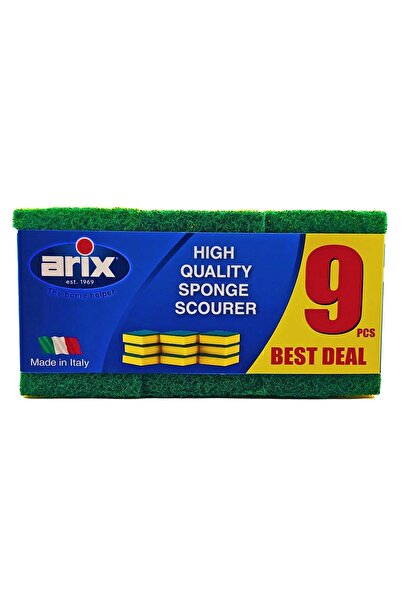 Arix High Quality Sponge Scourer 9-pcsPromo Pack – Heavy Duty Kitchen Cleanin...