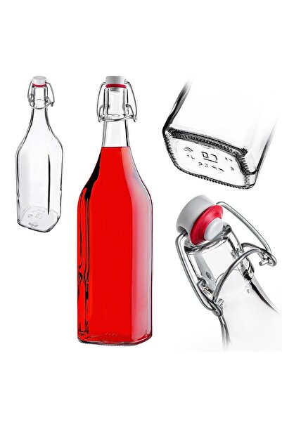 KADAX Sticlă de sticlă 1L 1000 ml pentru lichioruri, vin, 5 buc. cu dop de plută