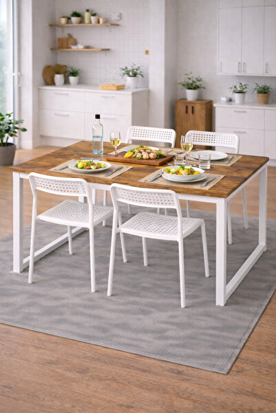 Flinder 5'li Mutfak Masa Takımı, 4 Sandalye ve 1 Masa, Yemek Odası, Bahçe Tak...