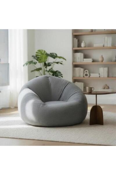 HOMEZ NEED كرسي استرخاء أرضي دائري عصري - رمادي أنيق