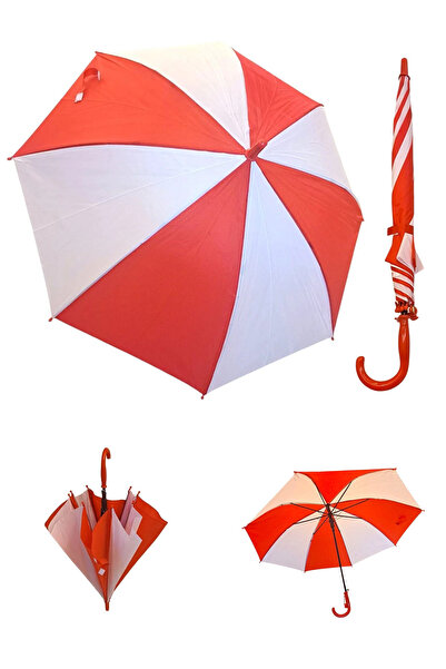 Marlux Kırmızı Beyaz Çocuk Şemsiye 6-12 Yaş