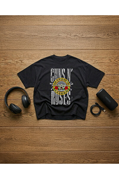 STİL-X Tricou oversize unisex din bumbac 100% cu imprimeu Guns N' Roses