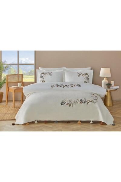 Nev طقم غطاء لحاف مطرز بالزهور (أوزديليك)